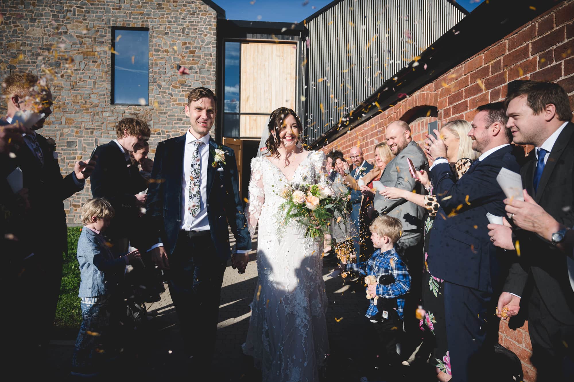 Confetti at Crumplebury Wedding