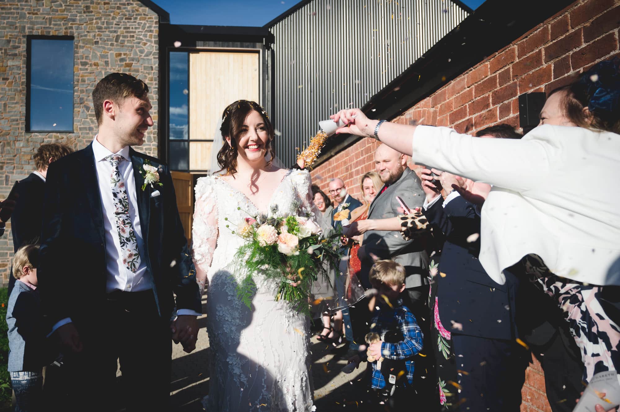 Confetti at Crumplebury Wedding