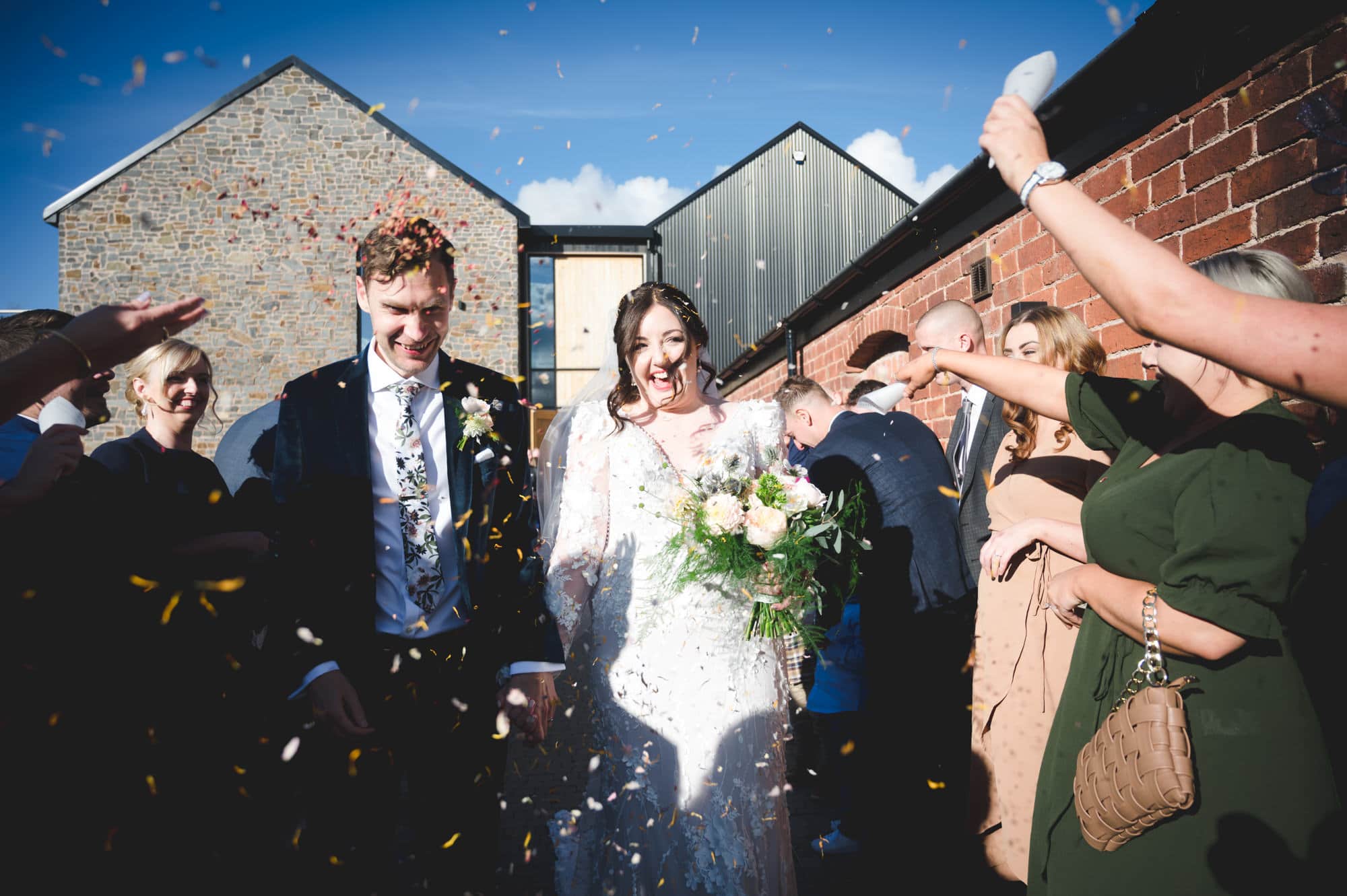 Confetti at Crumplebury Wedding
