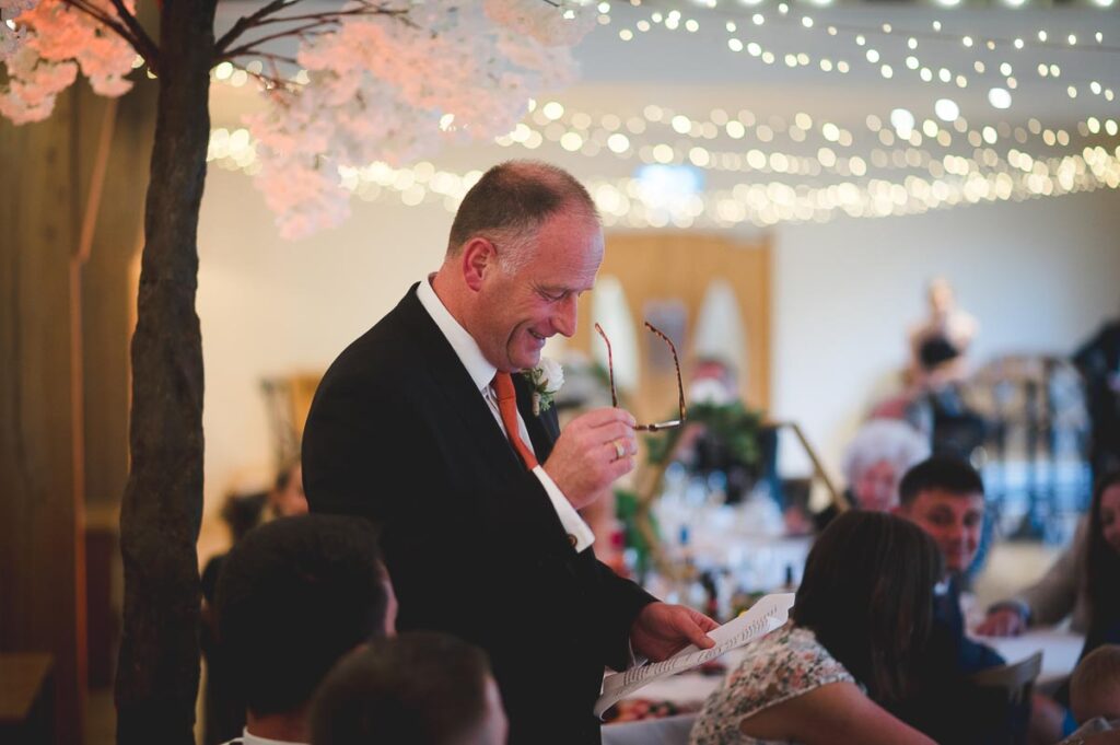 Wedding speeches at Mill Barns
